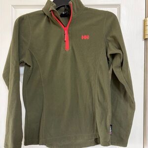 Helly Hansen Green Fleece with Red Zipper